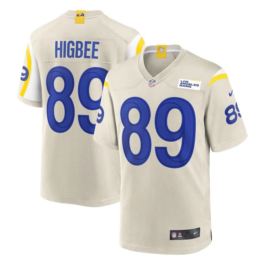 Men Los Angeles Rams 89 Tyler Higbee Nike Cream Game NFL Jersey